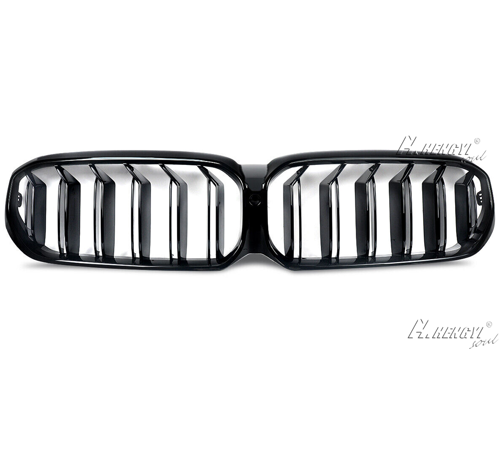 Gloss Black For 2021-2024 BMW G30 G31 530i 540i Dual Slats Front Kidney Grille
