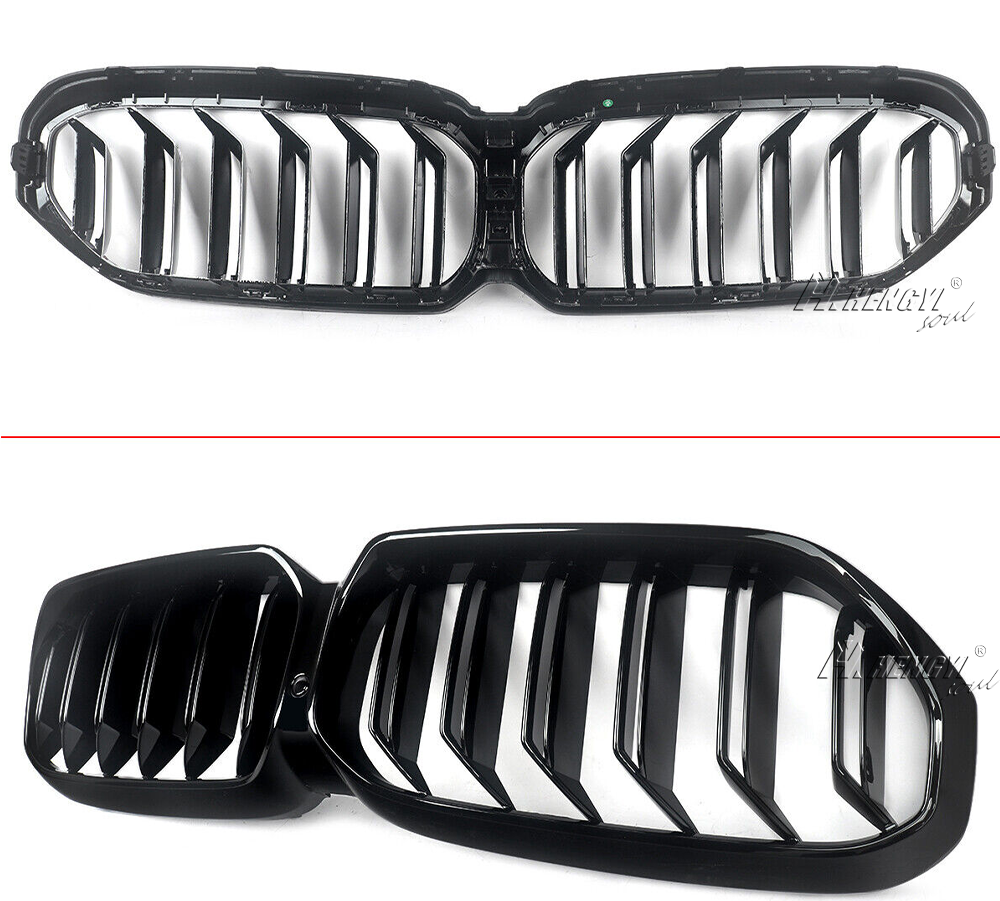 Gloss Black For 2021-2024 BMW G30 G31 530i 540i Dual Slats Front Kidney Grille
