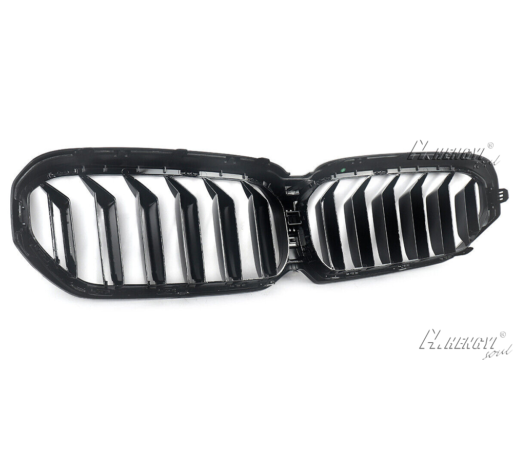 Gloss Black For 2021-2024 BMW G30 G31 530i 540i Dual Slats Front Kidney Grille