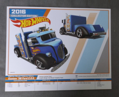 Hot Wheels E-Sheet K-Mart 2016 Custom '38 Ford COE 8 1/2 X 10 3/4