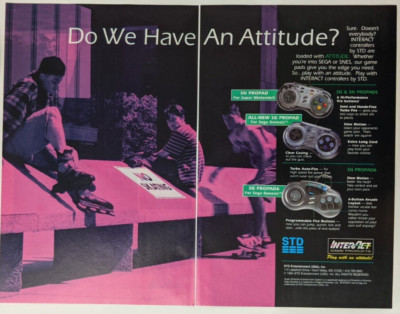SN PROPAD SG PROPAD6 Print Ad Poster Art PROMO Original Interact SNES Genesis