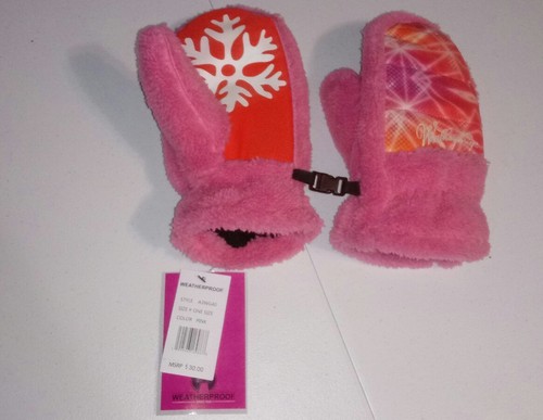 Weatherproof Kid Mitten Gloves Pink Orange White One Size NEW With tags MSRP $30
