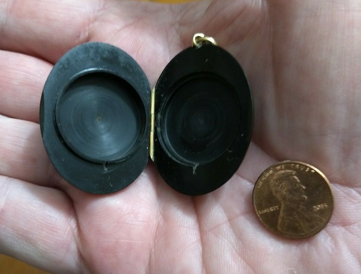 Victorian Vulcanite Monogram Pendant Locket