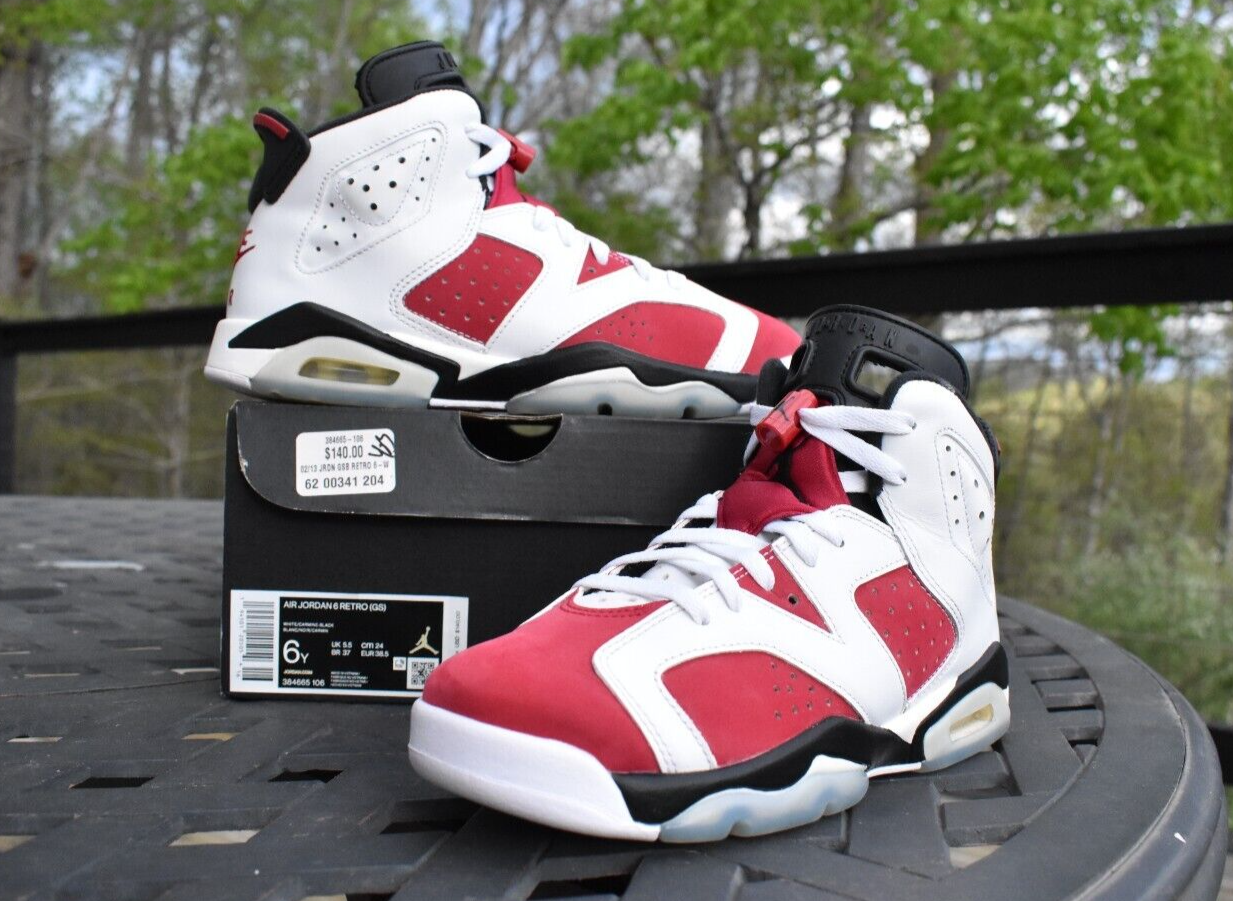 Nike Air Jordan 6 Retro GS 'Carmine' 2021 384665-106 Youth