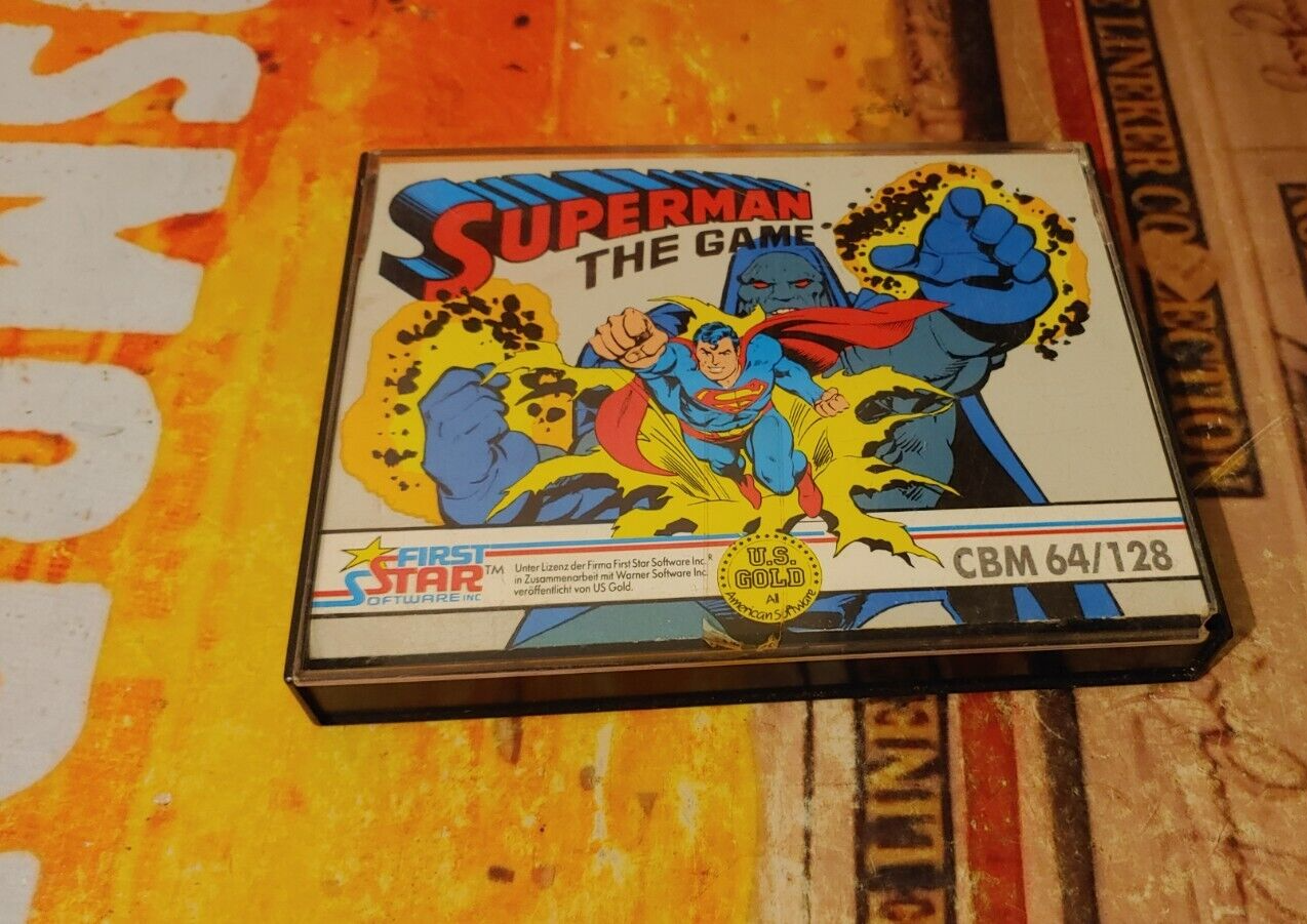 Superman The Game (First Star 1986) Commodore 64 (Tape, Manual