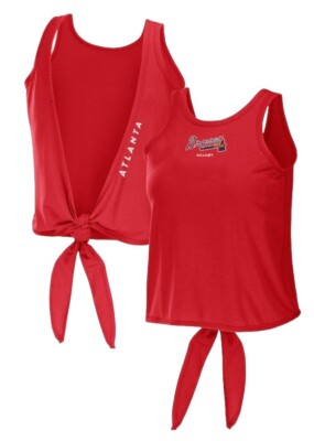 Women's Atlanta Braves Wear By Erin Andrews tie back shirt Size 2XL 