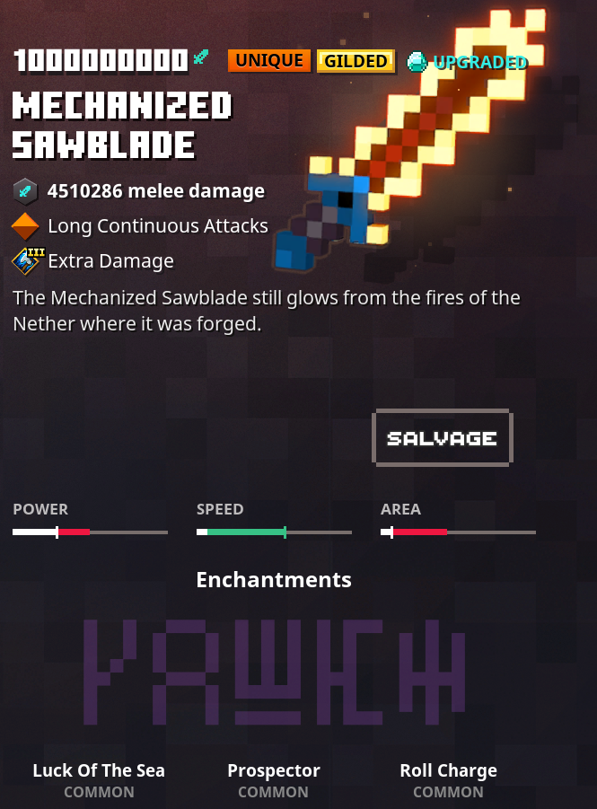 Minecraft Dungeons -Mechanized Sawblade Unique Gilded (Xbox