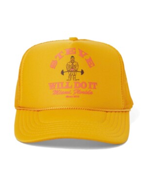 Full Send x SteveWillDoIt X Kick Limited Edition Yellow Gym Trucker Hat - NEW