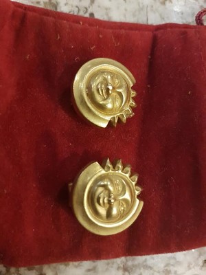 18K Gold Kieselstein Cord Sun Earrings 