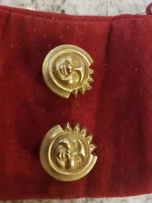 18K Gold Kieselstein Cord Sun Earrings 
