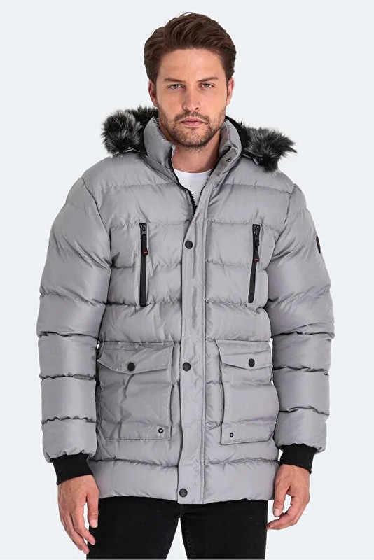 Winterjacke Slazenger Harvie Ktn Herren Mantel Dunkel Grau