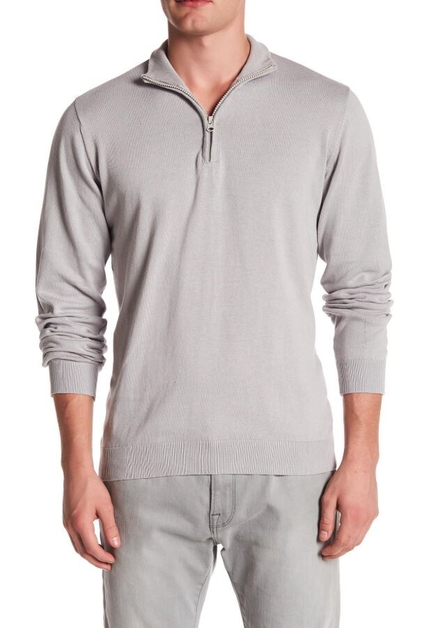 Report Collection Classic Zip Sweater grey sz M 141785