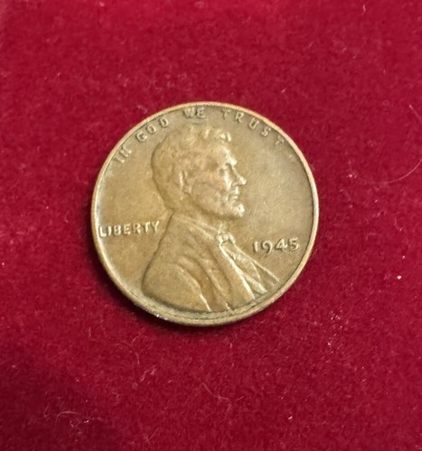 米国にて購入【Penny 】 1945 No Mint Mark Wheat Penny Circulated EXTREMELY RARE 1c