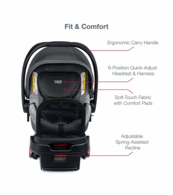 Britax B-Free Premium & B-Safe Gen2 FlexFit+ Travel System - Clean Comfort Black