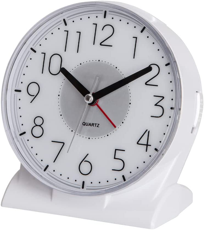 Silent No Ticking Analog Alarm Clock,Readable for Seniors Vi