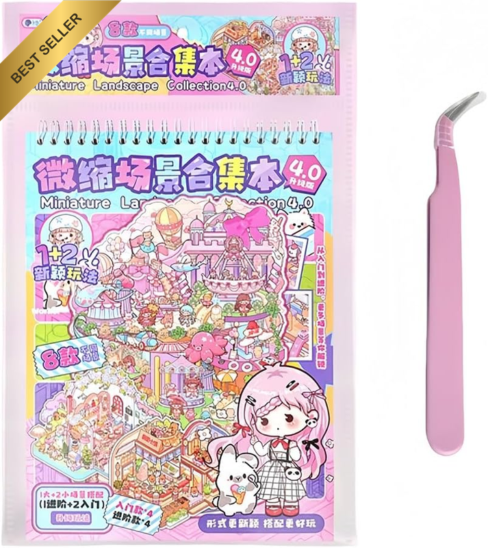 6 Sets Large Size DIY 3D Stickers Scene Material Book for Adults Teen Girls 3D H