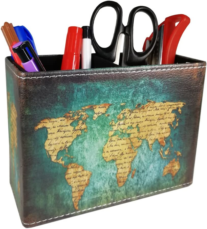Dreamseden Vintage Pen Pencil Holder Cup Retro Pattern Desk Organizer for Home O
