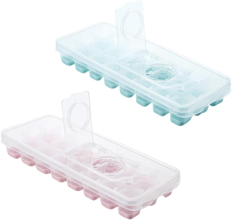 24 Grid Ice Cube Tray, Silicone Ice Cube Maker, No Spill Lid Easy to Use for Hom