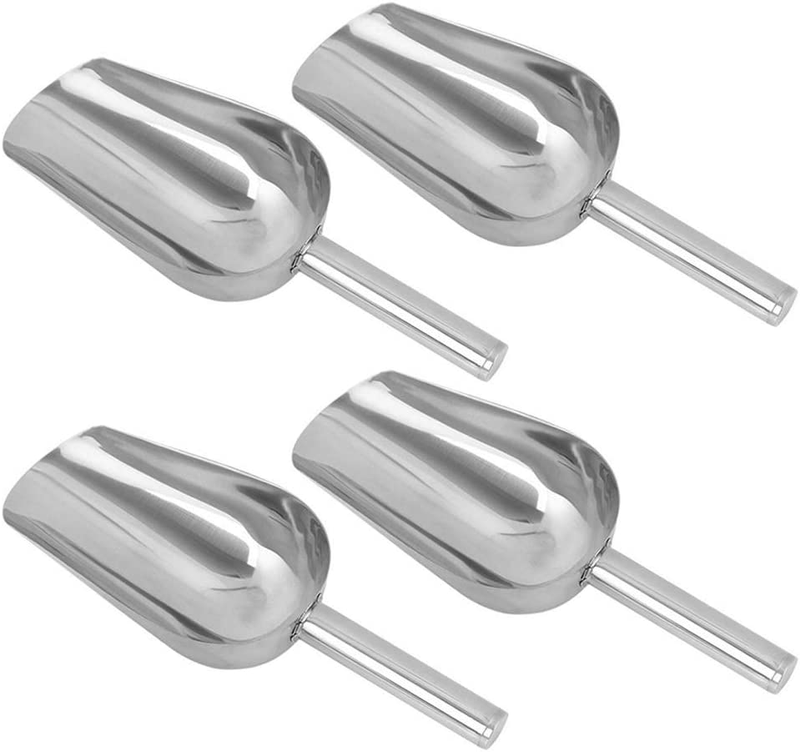 4 Pieces Small Stainless Steel Scoops, 3-Oz Small Measuring Spoons Scoops for Ic