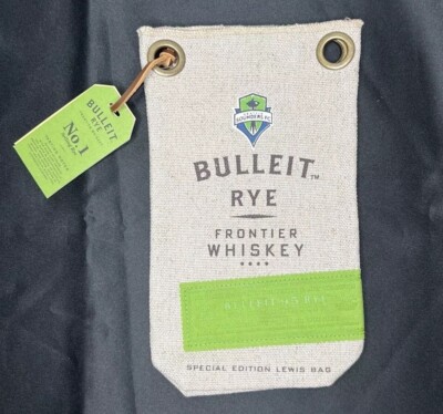 Bulleit Rye Frontier Whiskey Seattle Sounders FC SE Lewis Burlap Bag 750ml NEW