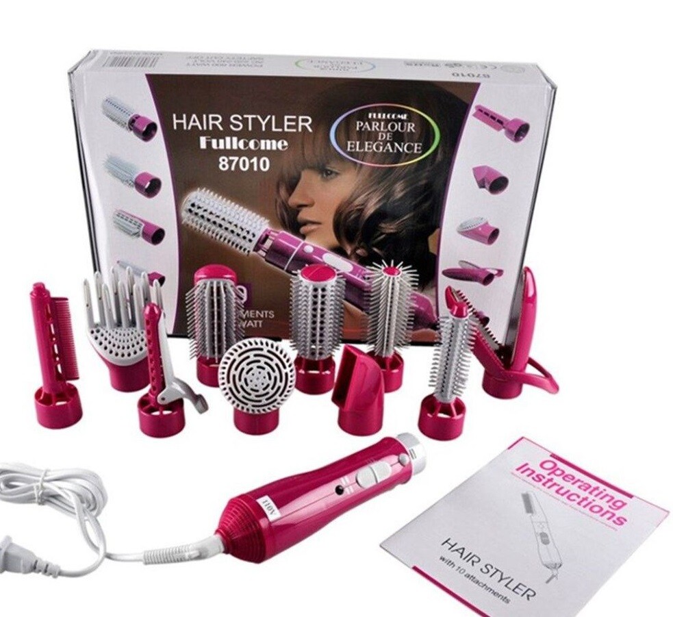 Spazzola Asciugacapelli 10in1 Multifunzione Accessori Intercambiabili Phon