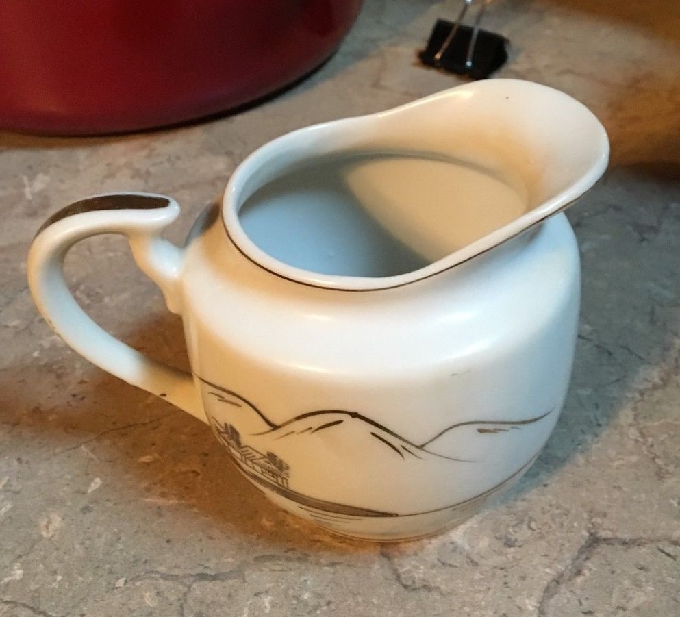 Vintage Japan Hand Painted Porcelain Creamer GOLD Gilt/Awesome