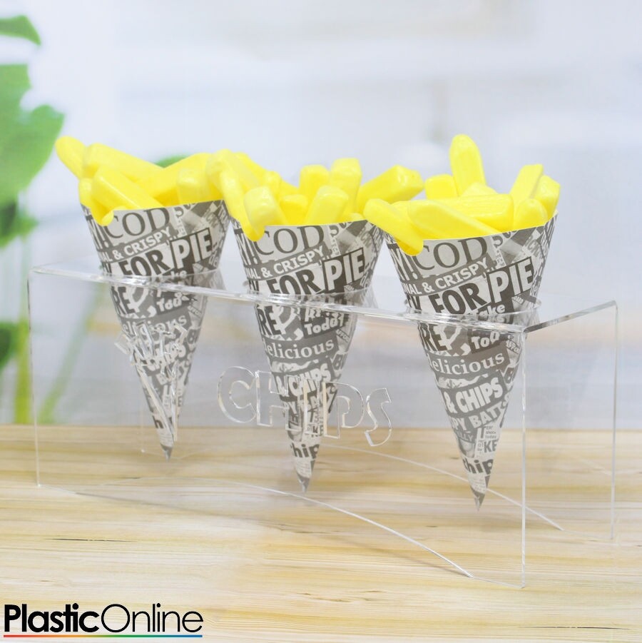 Chip Cone Holder Display Stand French Fries Cone Stand Quality Acrylic