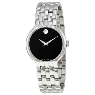 Мужские часы Movado Classic с черным циферблатом из нержавеющей стали 0606337