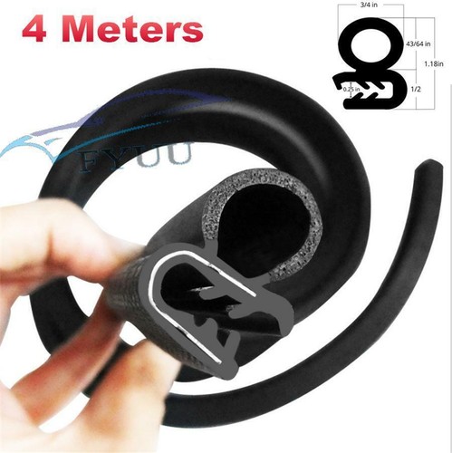 13ft Universal Car Door Edge Rubber Seal Protector Sealing Strip Weatherstrip