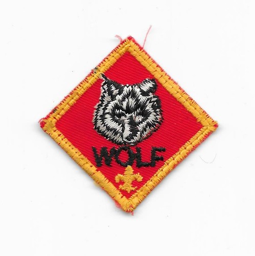BSA Cub Scouts オオカミ 紋章 ひし形 925 シルバー 米国 ヴ 4 LARGE - CUB SCOUT Boy Scouts Rank JACKET PATCHES Bear