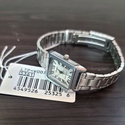 Casio Women Analog metal Watch silver Dial Original New LTP-V007D-7B