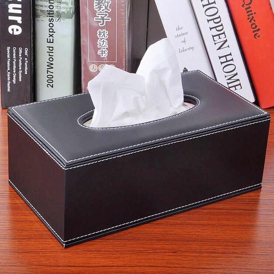 Kunstleder Taschentuchbox Abdeckung Papier Halter Aufbewahrung Heim Dekor Büro