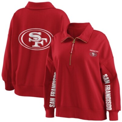 Women's WEAR by Erin Andrews San Francisco 49ers Half-Zip Pullover Sweatshirt XL