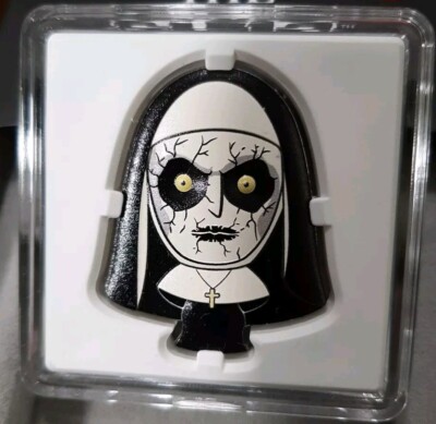2022 $2 The Nun- HORROR SERIES 1oz Silver Coloured Proof Chibi  Coin limited