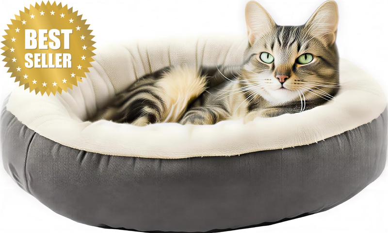 Cabin round Donut Cat and Dog Cushion Bed, 20In Bed for Cats or Small Dogs, Anti
