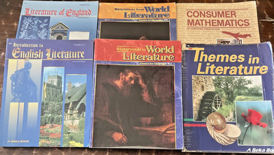 Abeka High School Lot: Literature 12A 12B 10A 10B 9 & Consumer Math- Homeschool
