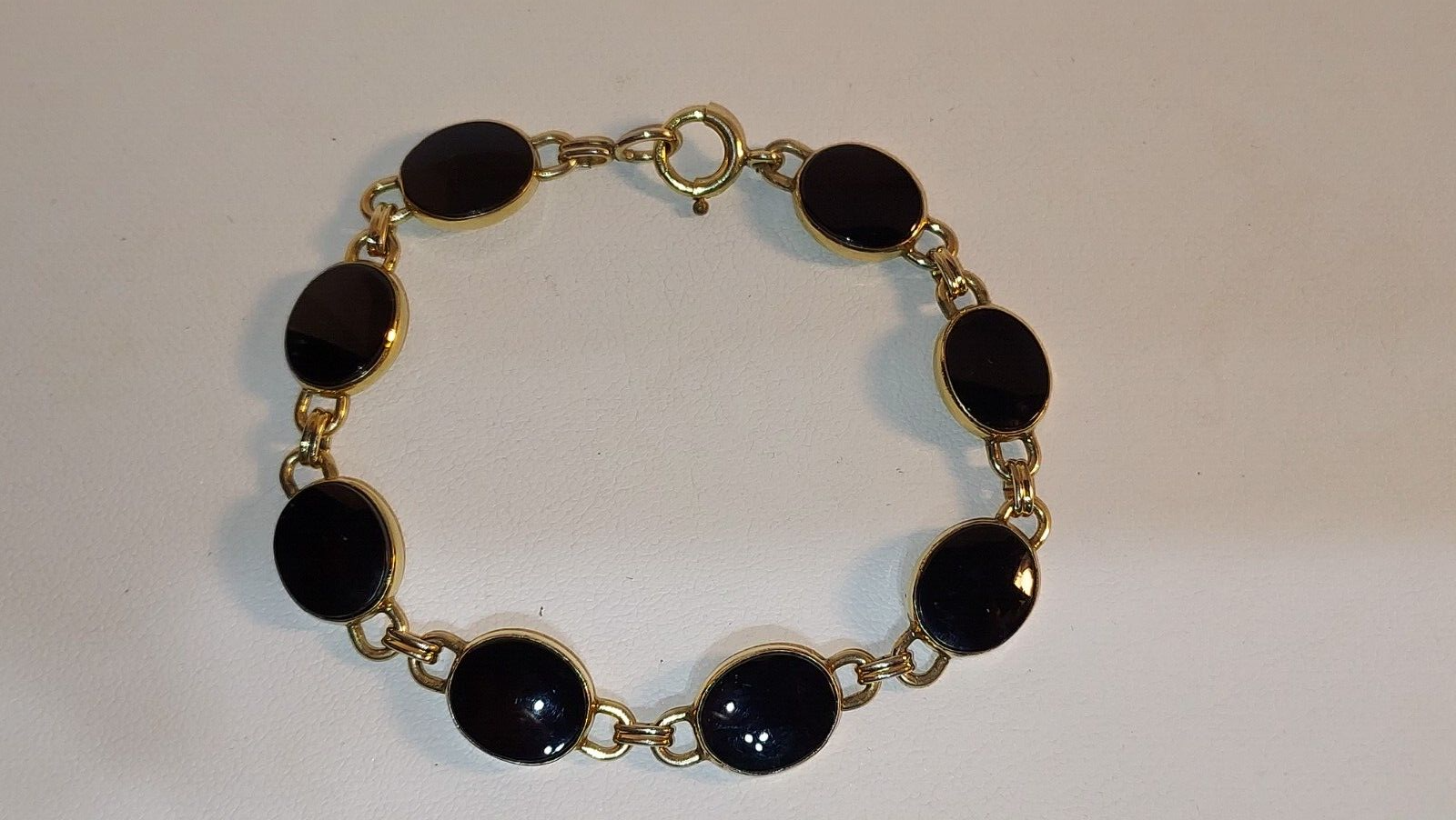 ミダースオキナエビス美品　70ミリ 12K Yellow Gold Filled ~**OVAL ONYX BRACELET**~ 7.25