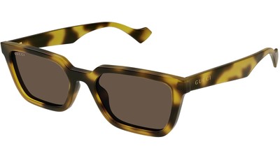 Pre-owned Gucci Gg1539s-005 Square Yellow Brown