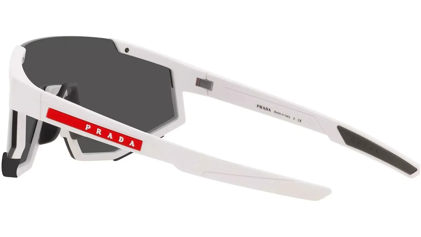 Pre-owned Prada Linea Rossa Ps04ws Twk06f 39 Rubber White/dark Grey Sunglasses In Gray