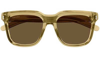 Pre-owned Gucci Gg1523s-004 Yellow Brown