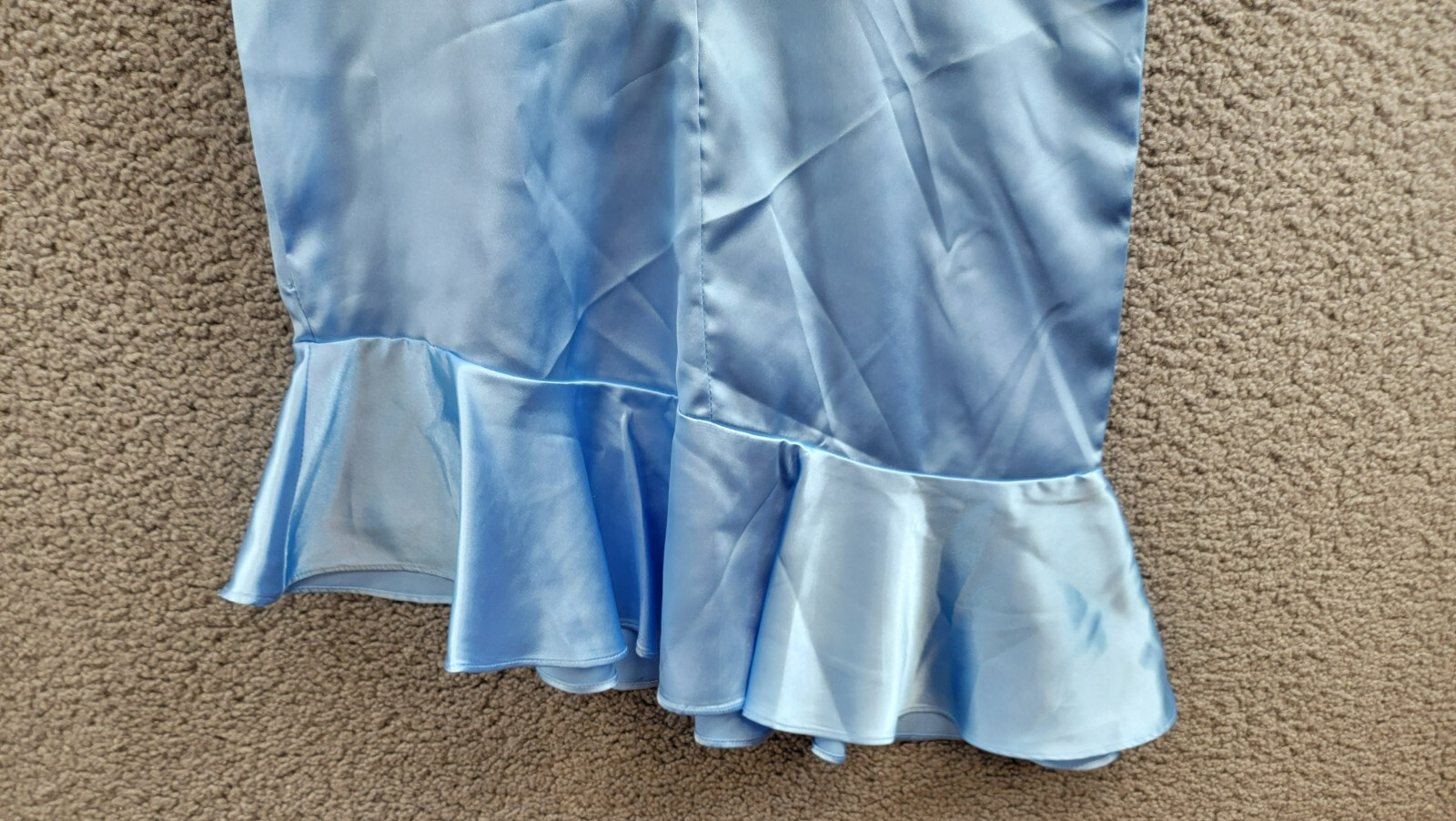 Rare Editions Sleeveless Imitation Pearl Halter Dress Big Girls 14 Blue Back Zip - Picture 13 of 16