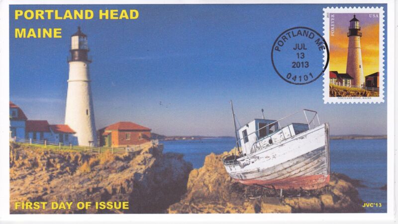 JVC CACHETS - 2013 LIGHTHOUSES - PORTLAND HEAD - SHIPWRECK FIRST DAY COVER FDC