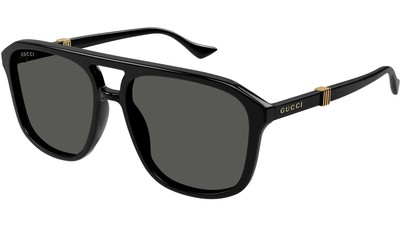 Pre-owned Gucci Gg1494s-001 Black Grey In Gray
