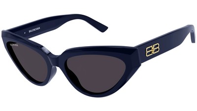 Pre-owned Balenciaga Bb0270s-004-56 Cat Eye Blue In Gray