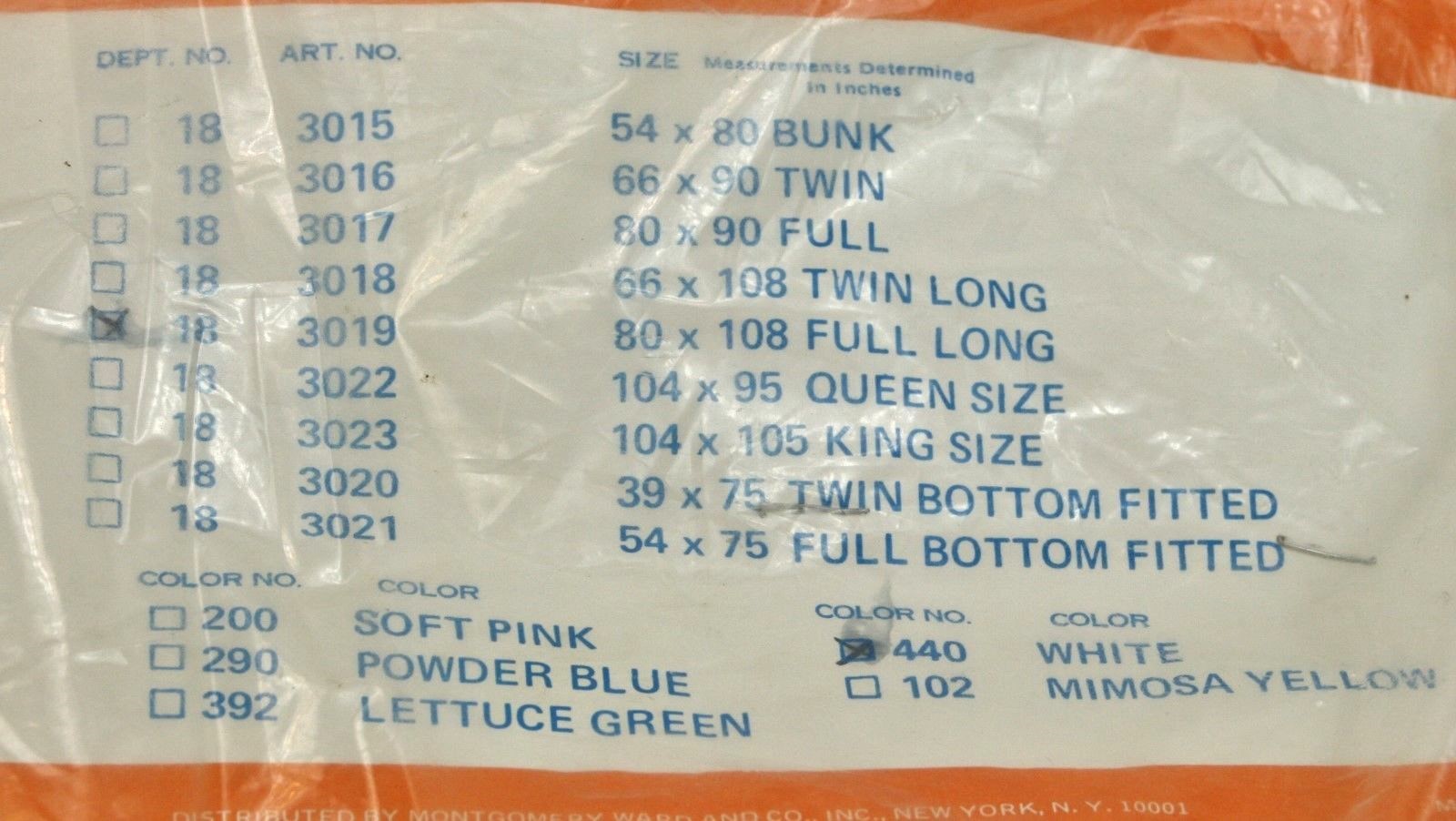 Vintage White Lightweigh Blanket Full Size from Montgomery Wards New in Package