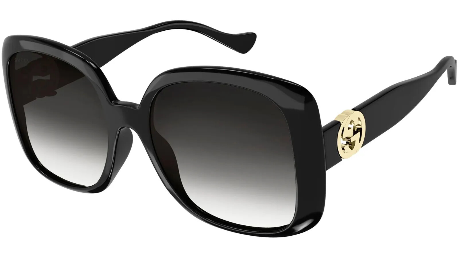 Pre-owned Gucci Gg1029sa - 007 Black-grey Black Lens Sunglasses 57mm Authentic In Gray