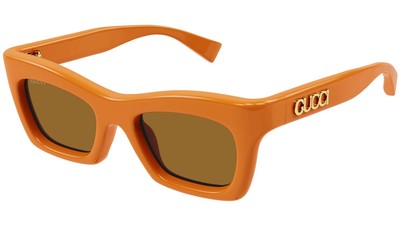 Pre-owned Gucci Gg1773s-004 Cat Eye Orange In Brown