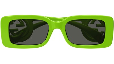 Pre-owned Gucci Gg1325s-009-54 Green Sunglasses In Gray