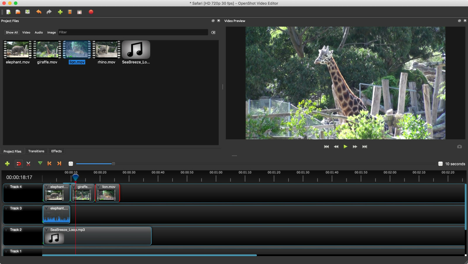 Видеоредактор OPENSHOT Video Editor