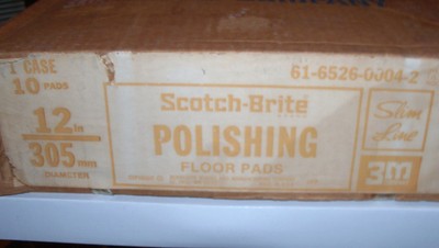 CASE OF 10 - (3M) 12INCH DIAMETER POLISHING FLOOR PADS